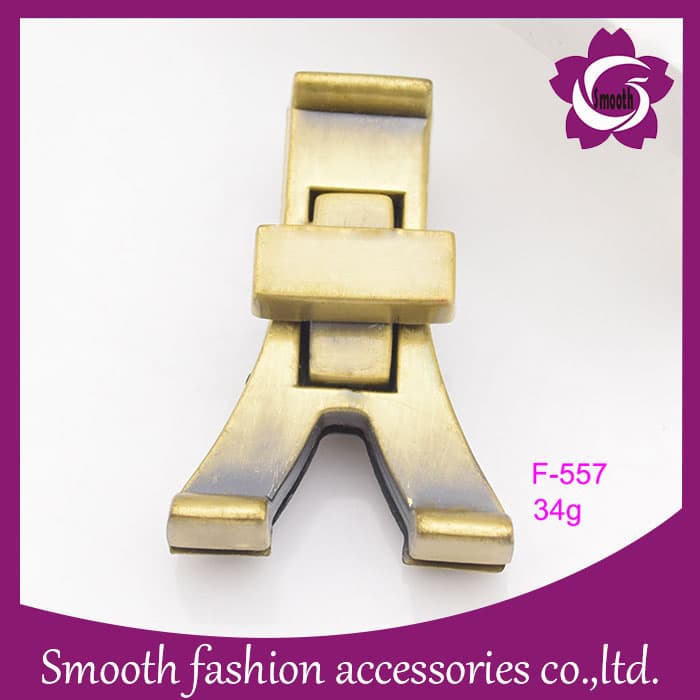 Rectangle Gold Metal Twist Lock for Handbag